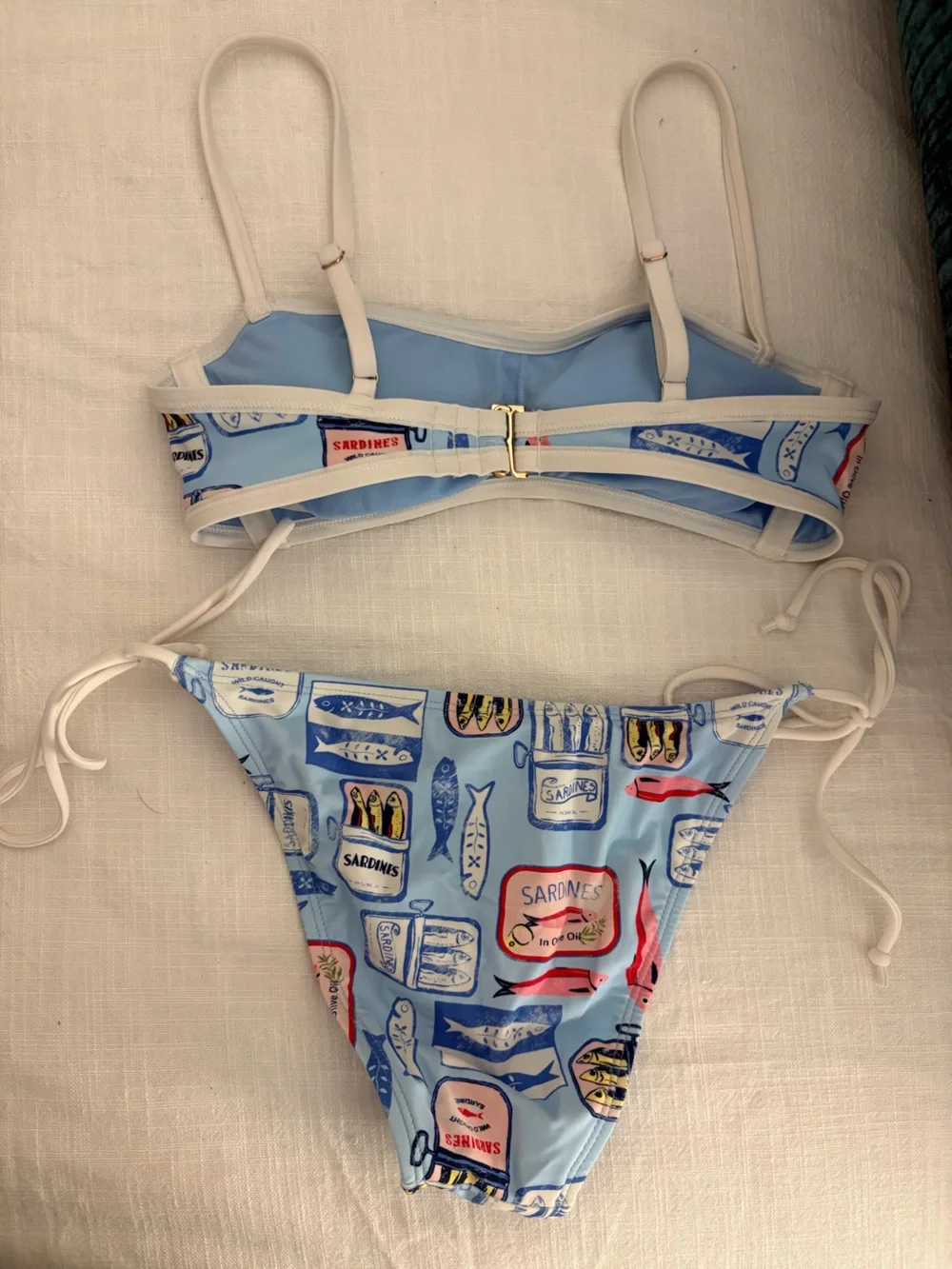 wild fable Light Blue Sardine-Print Girls Bikini Set